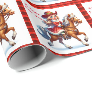 Cowgirl Santa on Horse Western Rodeo-jul Presentpapper