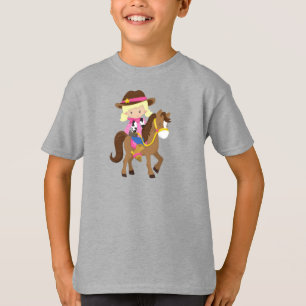 Cowgirl, sheriff, Horse, Western, Blonde Hair T Shirt
