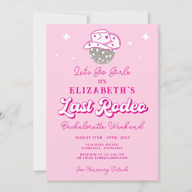 Cowgirl Sista Rodeo Möhipparty Inbjudningar (Framsida)