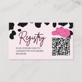 Cowgirl Sista Rodeo Pink QR-kod Registreringskort Tilläggskort