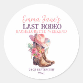 Cowgirl Sista Rodeo Rosa Möhippa Runt Klistermärke