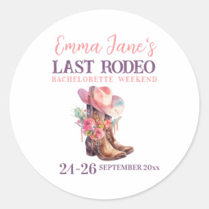 Cowgirl Sista Rodeo Rosa Möhippa Runt Klistermärke