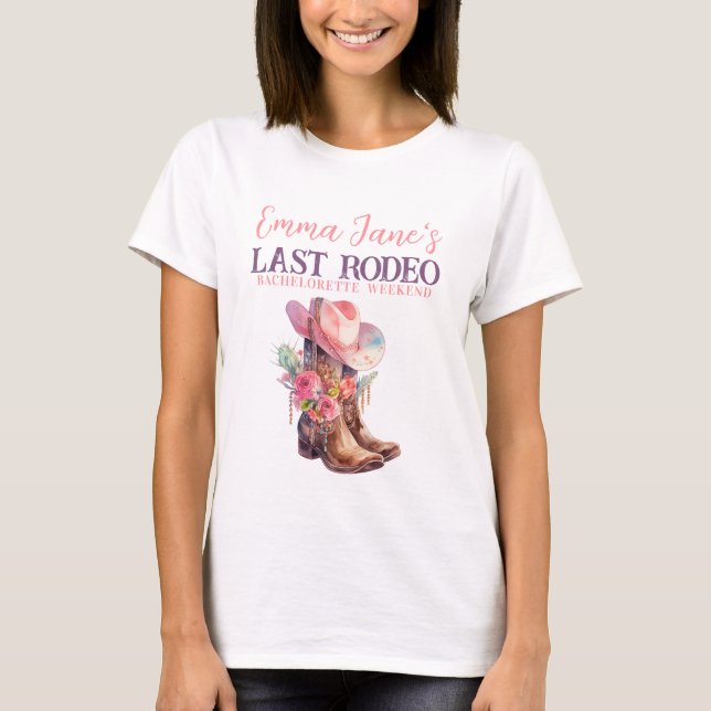 Cowgirl Sista Rodeo Rosa Möhippa T Shirt (Framsida)