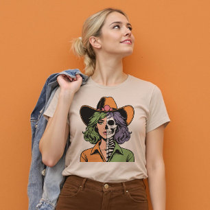 Cowgirl Skeleton Western Halloween Shirt T Shirt