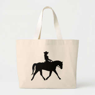 Cowgirl som rider henne häst jumbo tygkasse