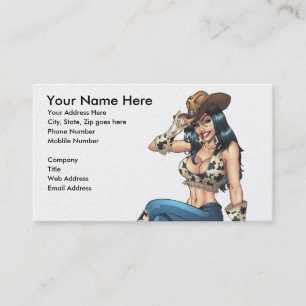 Cowgirl som tippar henne illustration för visitkort