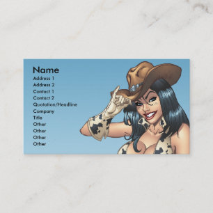 Cowgirl som tippar henne illustration för visitkort