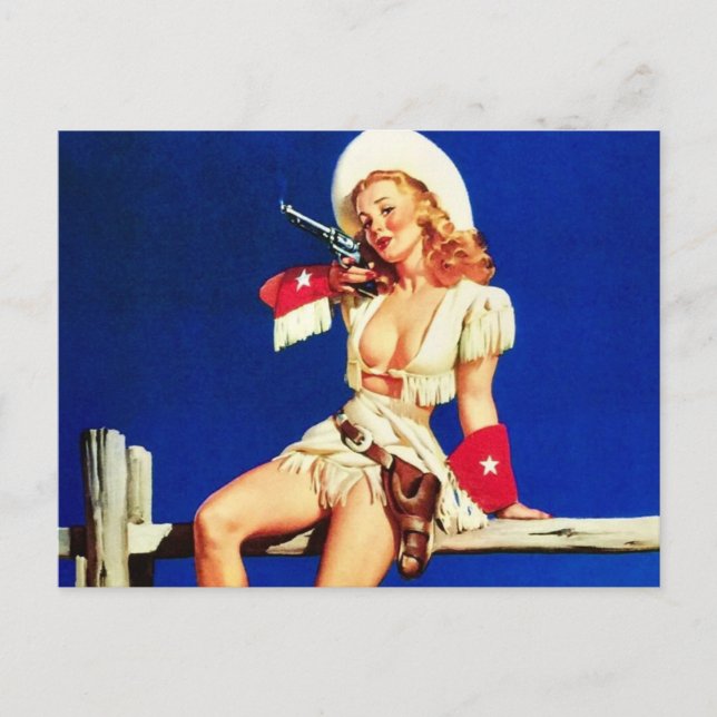 Cowgirl-stift Vykort (Framsida)