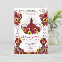 Cowgirl SunblommRo Western Quinceanera Inbjudningar