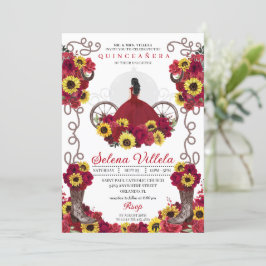 Cowgirl SunblommRo Western Quinceanera Inbjudningar