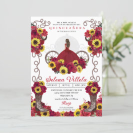 Cowgirl SunblommRo Western Quinceanera Inbjudningar