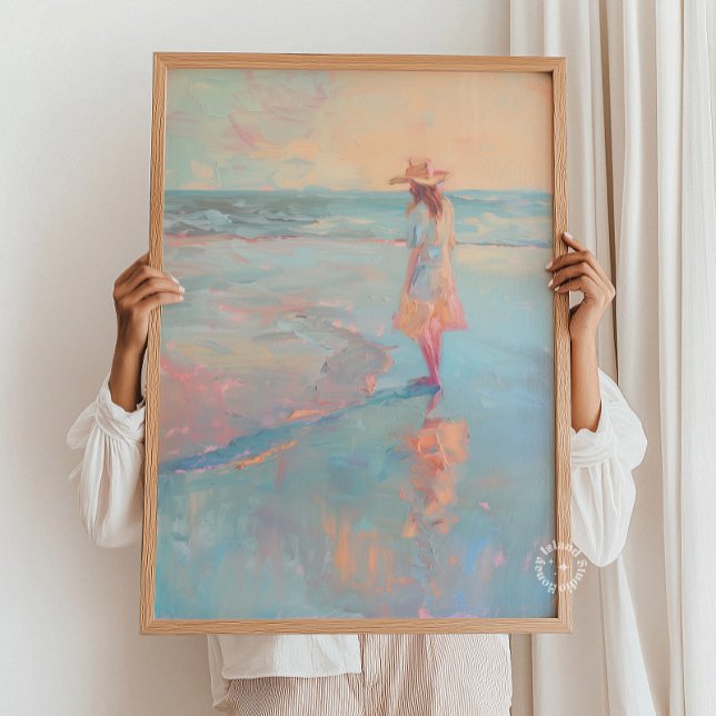Cowgirl Sunset Beach Painting Print Poster (Skapare uppladdad)