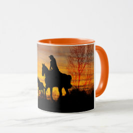 Cowgirl Sunset Horseback Ride Coffee Mugg