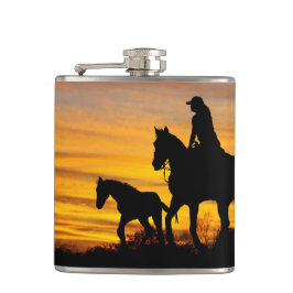 Cowgirl Sunset Horseback Ride Drink-kolv Fickplunta