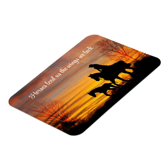 Cowgirl Sunset Horseback Ride Flexible Magnet (Vänstra Sidan)