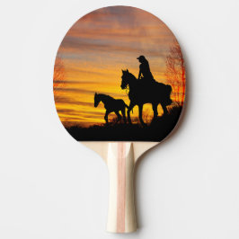 Cowgirl Sunset Horseback Ride Ping Pong Paddle Pingisracket