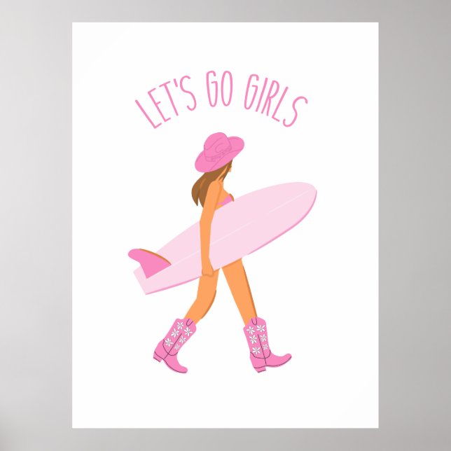Cowgirl Surfer Print Poster (Framsidan)