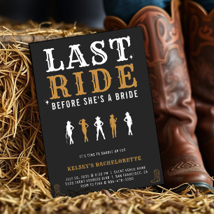 Cowgirl Systerfest Födelsedagsfest Sista Ritten Br Inbjudningar