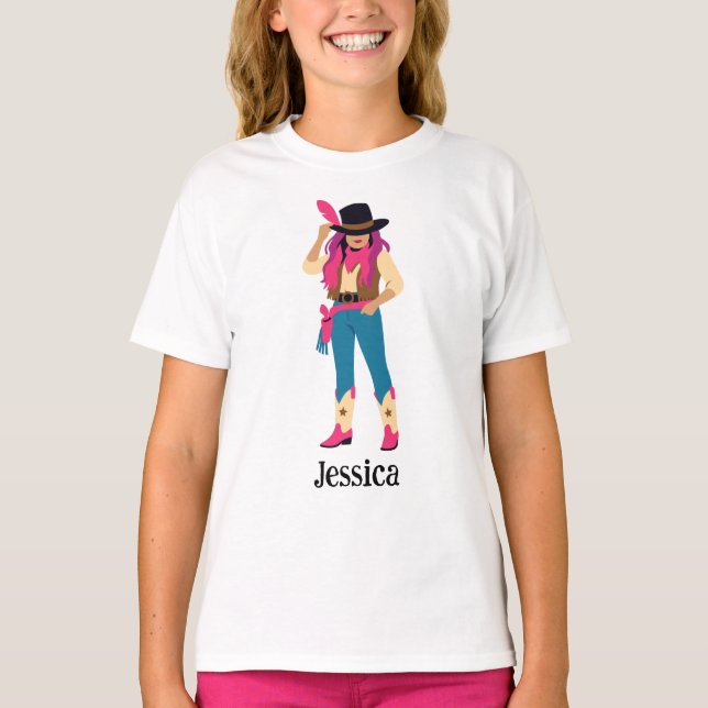 Cowgirl T-Shirt - Funny Rodeo (Framsida)