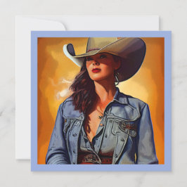 Cowgirl-Tack You Cards-Blank Note Card (ange 10) Tack Kort