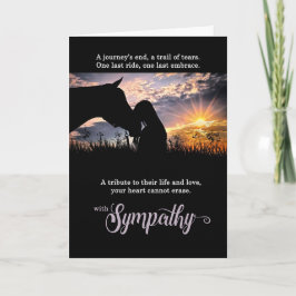 Cowgirl Tender Moment Horse Pet Sympathy Card Kort