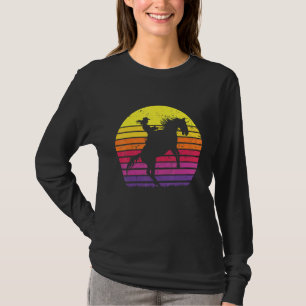 Cowgirl Texas Ranch Girl Horse Riding Sunset Retro T Shirt