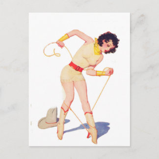 Cowgirl Tie Shoe Vykort