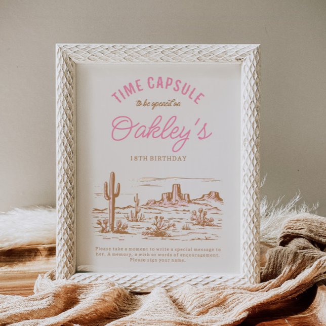 Cowgirl Time Capsule-tecken | Westerna Party för f (Skapare uppladdad)