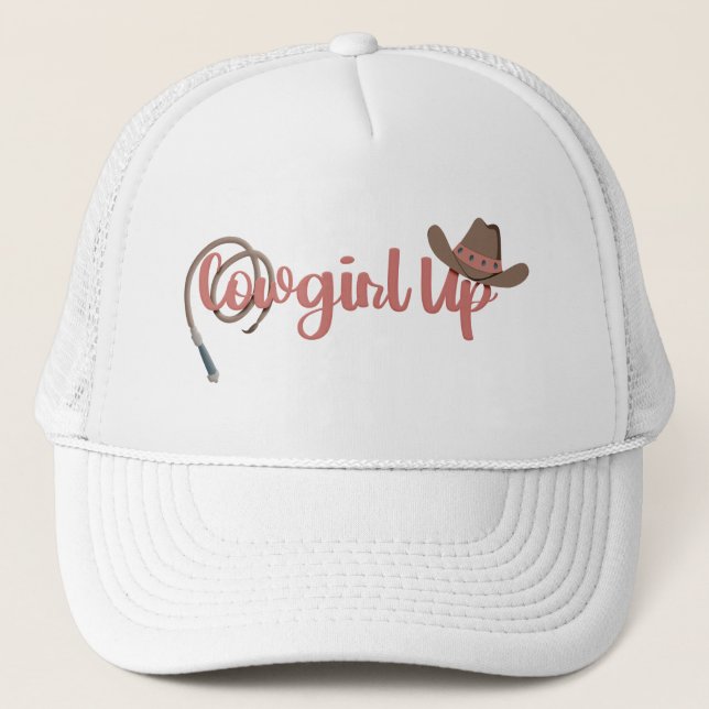 Cowgirl Up Quote Cowboy Hat Lasso Keps (Framsida)
