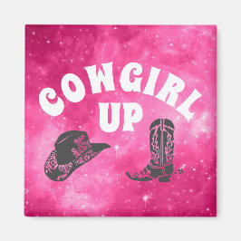 Cowgirl Up Rosa Magnet