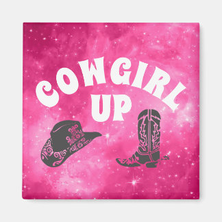 Cowgirl Up Rosa Magnet