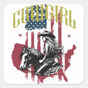 COWGIRL USA FYRKANTIGT KLISTERMÄRKE