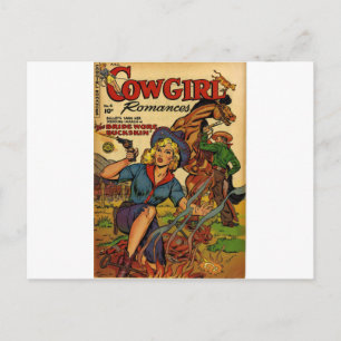 Cowgirl ut på Range Vykort
