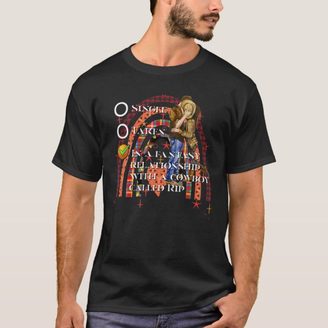 Cowgirl Valentine Cowboy Dreams Romantic Rip Horse T Shirt (Framsida)