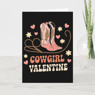 Cowgirl Valentine Rosa Stövlar Y2k Country Flickor Kort