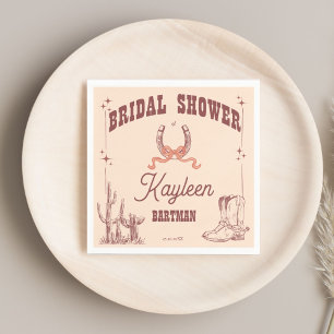 Cowgirl västerländsk retro bröllopsdusch anpassad pappersservett