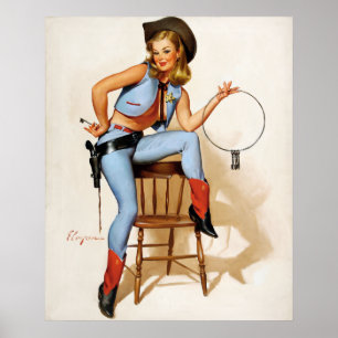 Cowgirl Vice Pin Up Poster
