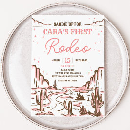 Cowgirl Vilda western Rodeo Födelsedagsfest Inbjudningar