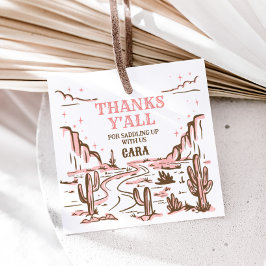 Cowgirl Vilda western Rodeo Födelsedagsfest Square Gåvor Etiketter