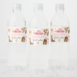 Cowgirl Vilda western Rodeo Ranch Födelsedagsfest  Vattenflaskor Etikett