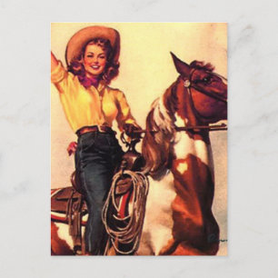 Cowgirl Vykort