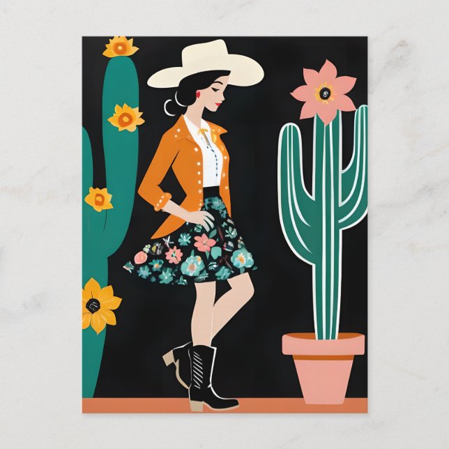 Cowgirl Vykort (Framsida)