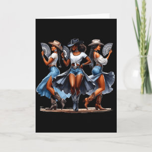 Cowgirl Western Afro Svarta Kvinnor Afrikanska Sva Kort