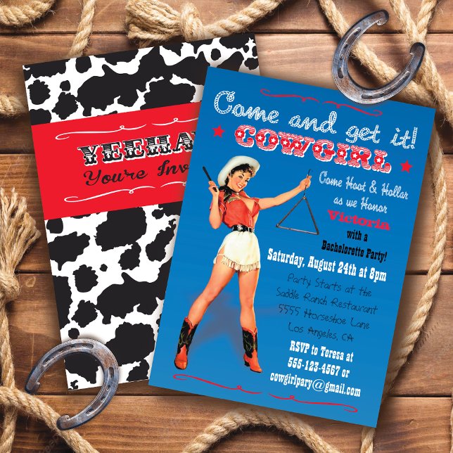 Cowgirl Western Bachelorette/Brudens sida Inbjudan (Skapare uppladdad)