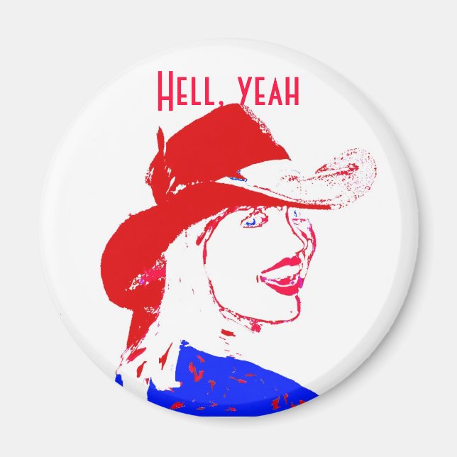 Cowgirl Western Bära Magnet (Framsidan)