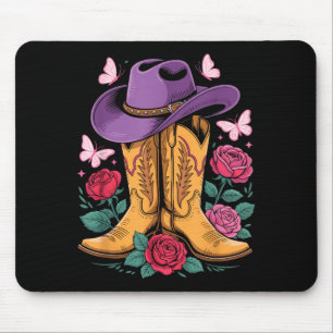 Cowgirl Western Cowboy Hatt Skor Med Rosor Countr Musmatta