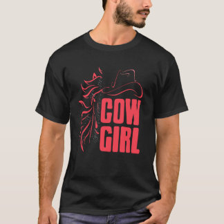 Cowgirl Western Hästhuvudskontur T Shirt