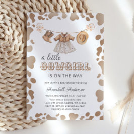 Cowgirl Western Hat Boots Dress Baby Shower Inbjudningar