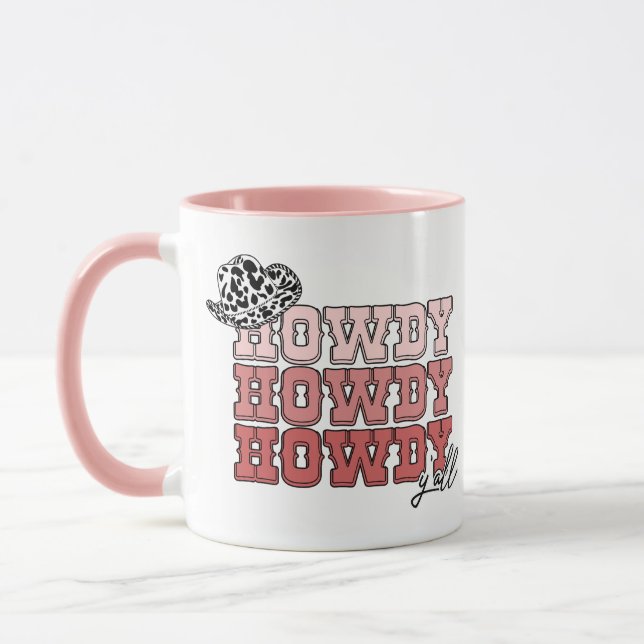 Cowgirl western hat Howdy Y'all rodeo Mugg (Vänster)