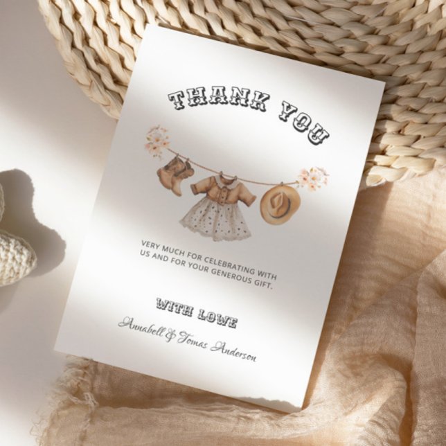 Cowgirl Western Land Baby Shower Tack Kort (Skapare uppladdad)